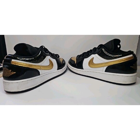 Nike Air Jordan 1 Low SE GS GOLD TOE DR6970-071 Youth 7Y Sparkle - Picture 5 of 10